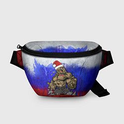 Поясная сумка Новогодний медведь РФ, цвет: 3D-принт