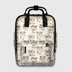 Рюкзак женский Стикеры котик, цвет: 3D-принт