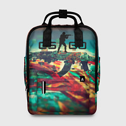 Рюкзак женский CS GO logo abstract, цвет: 3D-принт