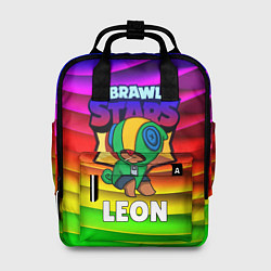 Рюкзак женский BRAWL STARS LEON, цвет: 3D-принт