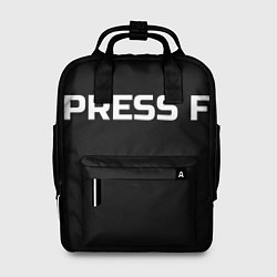 Рюкзак женский Футболка с надписью PRESS F, цвет: 3D-принт