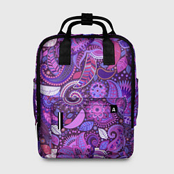Рюкзак женский Фиолетовый этнический дудлинг, цвет: 3D-принт