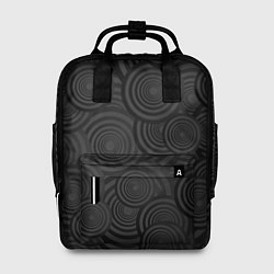 Рюкзак женский Круги черный узор геометрия, цвет: 3D-принт