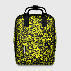 Рюкзак женский Желтые узоры, цвет: 3D-принт