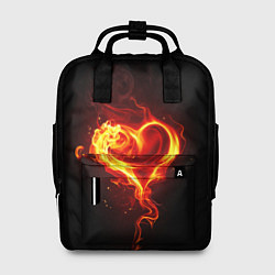 Рюкзак женский Пламенное сердце, цвет: 3D-принт