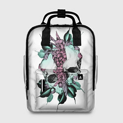Женский рюкзак Череп с японскими цветами