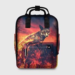 Рюкзак женский Огненная лиса, цвет: 3D-принт
