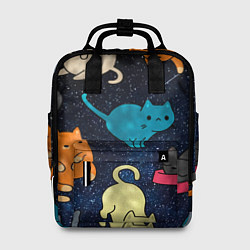 Рюкзак женский Космические котики, цвет: 3D-принт