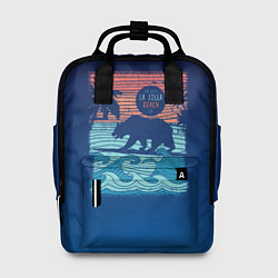 Рюкзак женский Медведь на серфинге, цвет: 3D-принт