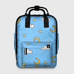 Рюкзак женский Облака, луна и звезды на небе, цвет: 3D-принт