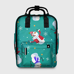 Рюкзак женский РазНые Снеговики, цвет: 3D-принт