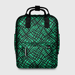 Рюкзак женский Абстрактный зелено-черный узор, цвет: 3D-принт