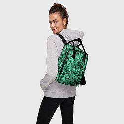 Рюкзак женский Зеленый абстрактный узор, цвет: 3D-принт — фото 2