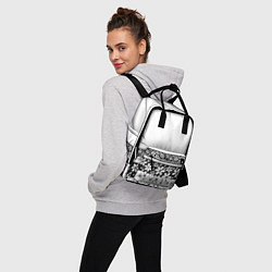 Рюкзак женский Черно-белый цветочный принт, цвет: 3D-принт — фото 2