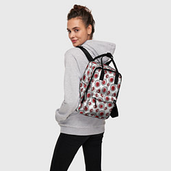 Рюкзак женский Красно черный узор на белом, цвет: 3D-принт — фото 2