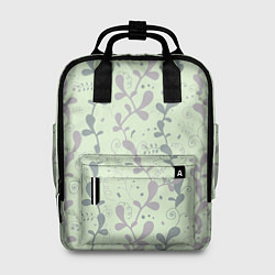 Рюкзак женский Растительный зеленый узор, цвет: 3D-принт