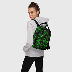 Рюкзак женский Зеленые Полигоны Матрица, цвет: 3D-принт — фото 2