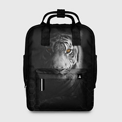 Рюкзак женский Тигр черно-белый соты, цвет: 3D-принт