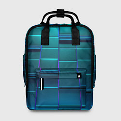 Рюкзак женский 3D квадраты неоновые, цвет: 3D-принт