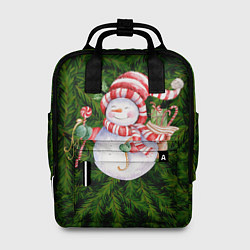 Женский рюкзак Снеговичок На Еловом Фоне Елочная Текстура Новый Г