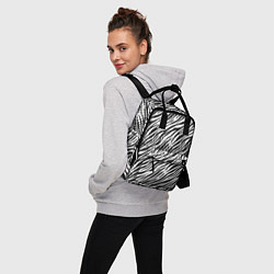 Рюкзак женский Чёрно-Белые полоски Зебры, цвет: 3D-принт — фото 2