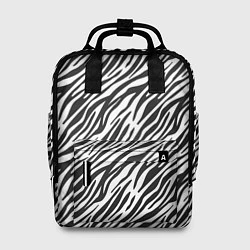 Рюкзак женский Чёрно-Белые полоски Зебры, цвет: 3D-принт