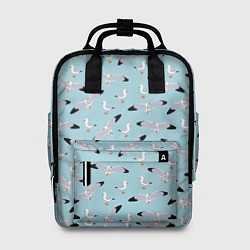 Рюкзак женский Чайки паттерн, цвет: 3D-принт