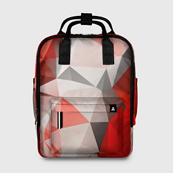 Рюкзак женский Красно-серая геометрия, цвет: 3D-принт