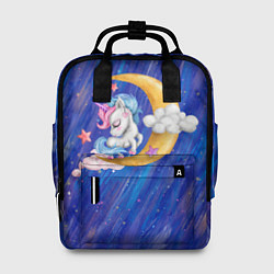 Рюкзак женский Ночной милый единорог, цвет: 3D-принт