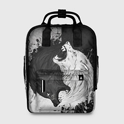 Рюкзак женский Волки Инь Ян Wolf, цвет: 3D-принт