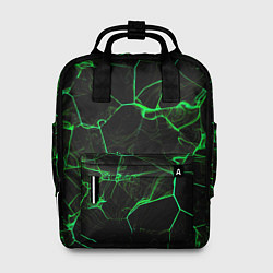 Рюкзак женский Абстракция - Черно-зеленый фон - дым, цвет: 3D-принт