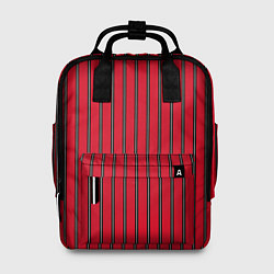 Рюкзак женский Красно-черный узор в полоску, цвет: 3D-принт