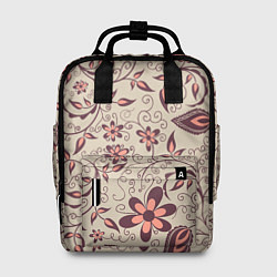Рюкзак женский Вьющиеся цветы, цвет: 3D-принт