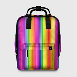 Рюкзак женский ЦВЕТНЫЕ РАДУЖНЫЕ ЛИНИИ, цвет: 3D-принт