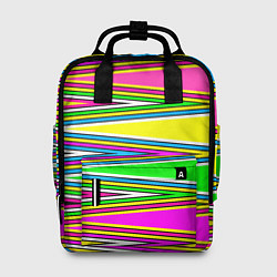 Женский рюкзак Полосатый радужный разноцветный геометрический узо
