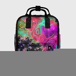 Рюкзак женский Сюрреалистическая фрактальная композиция Мода Surr, цвет: 3D-принт