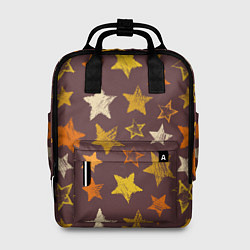 Рюкзак женский Звездное коричневое небо, цвет: 3D-принт