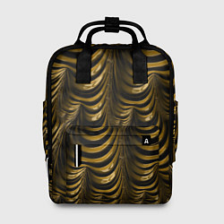 Рюкзак женский Черная с золотым оптическая иллюзия Абстракция, цвет: 3D-принт