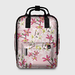 Женский рюкзак Цветы Розовые Плюмерии