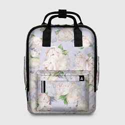 Женский рюкзак Цветы Белые Яркие Пионы
