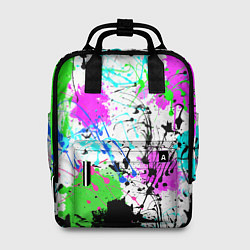 Рюкзак женский Неоновые разноцветные пятна и брызги красок, цвет: 3D-принт