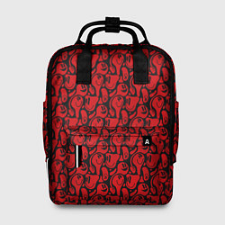Рюкзак женский Красные психоделический смайлы, цвет: 3D-принт