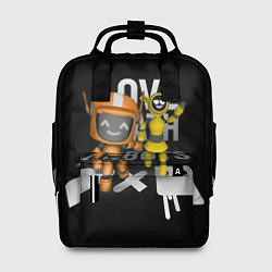 Рюкзак женский 3д роботы с подписью, цвет: 3D-принт