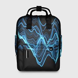Рюкзак женский Синие волны-молнии, цвет: 3D-принт