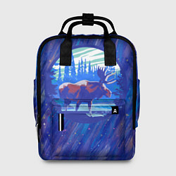 Женский рюкзак Лось в лесу Blue