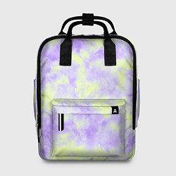 Рюкзак женский Нежный желто-фиолетовый тай дай, цвет: 3D-принт