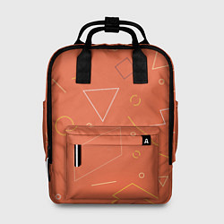 Рюкзак женский Геометрические Фигуры На Оранжевом Фоне, цвет: 3D-принт