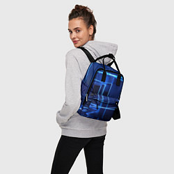 Рюкзак женский Неоновый абстрактный коридор - Синий, цвет: 3D-принт — фото 2