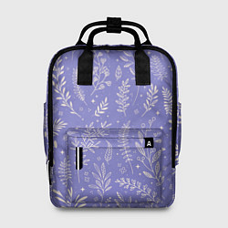 Женский рюкзак Цветы и Листья На Фиолетовом Фоне