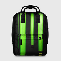 Рюкзак женский Абстрактные неоновые колбы с кислотой - Зелёный, цвет: 3D-принт